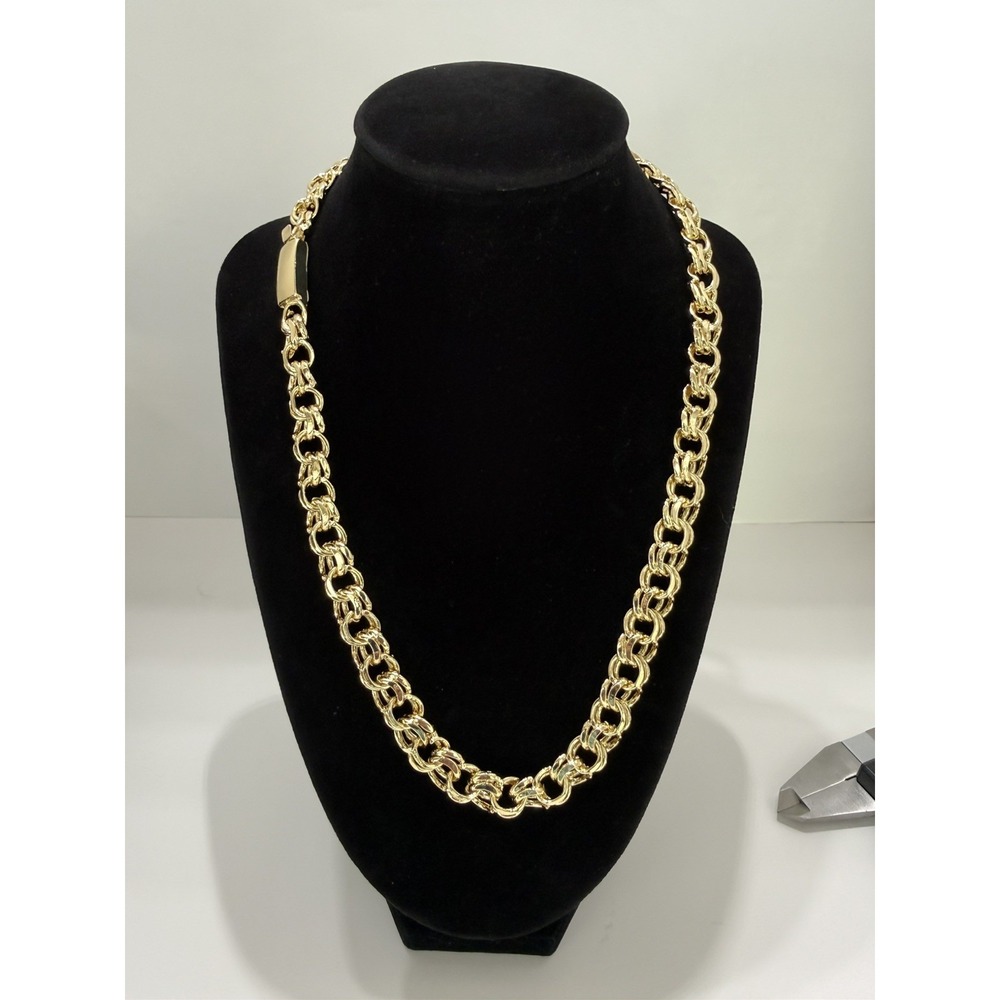 14k yellow gold filled chino link necklace 20inch 11mm push button clasp